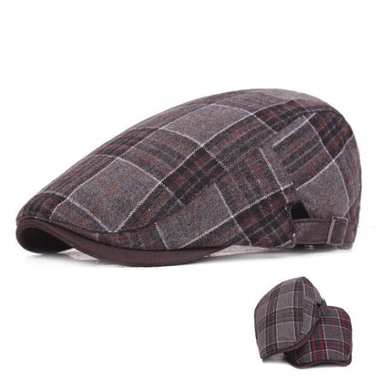 Men's Wool Beret and Plaid Newsboy Cap for Fall/Winter