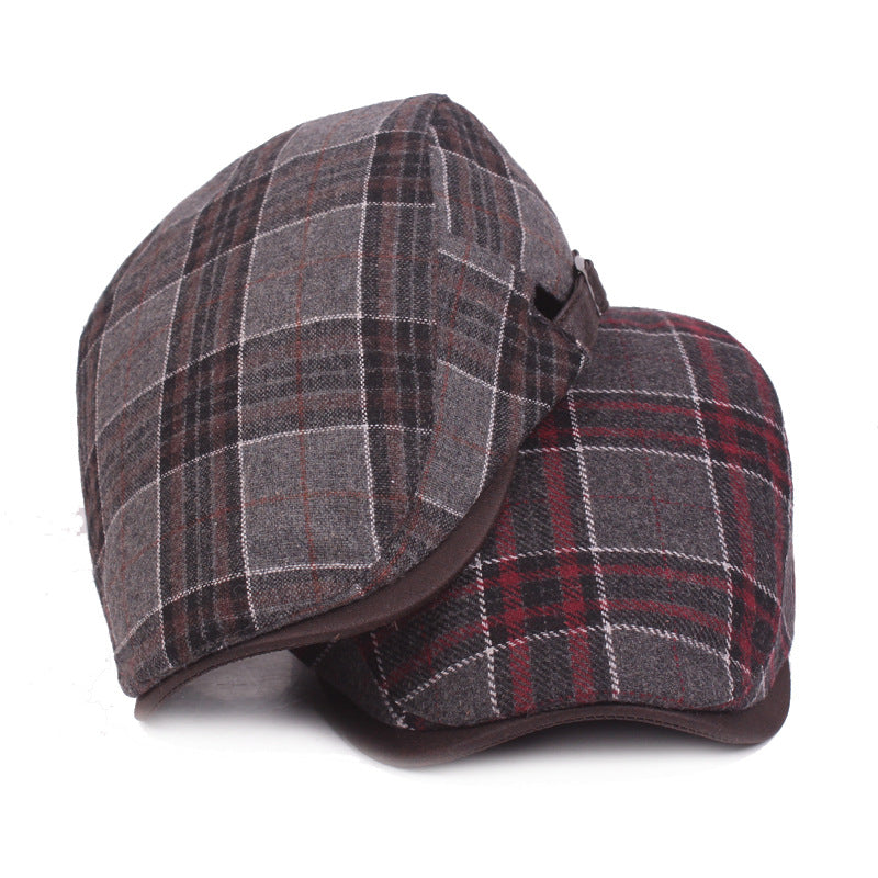 Men's Wool Beret and Plaid Newsboy Cap for Fall/Winter