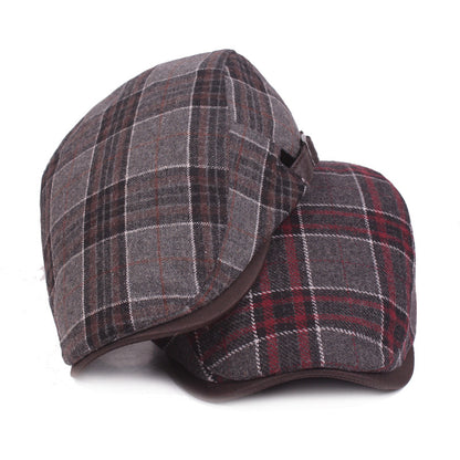 Men's Wool Beret and Plaid Newsboy Cap for Fall/Winter