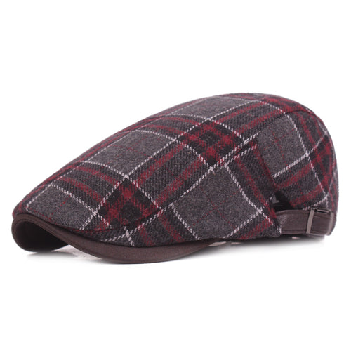 Men's Wool Beret and Plaid Newsboy Cap for Fall/Winter