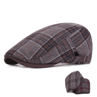 Men's Wool Beret and Plaid Newsboy Cap for Fall/Winter