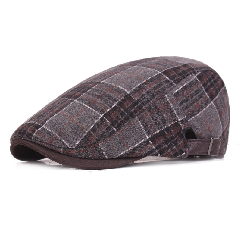 Men's Wool Beret and Plaid Newsboy Cap for Fall/Winter