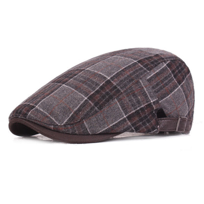 Men's Wool Beret and Plaid Newsboy Cap for Fall/Winter