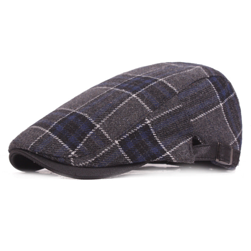 Men's Wool Beret and Plaid Newsboy Cap for Fall/Winter
